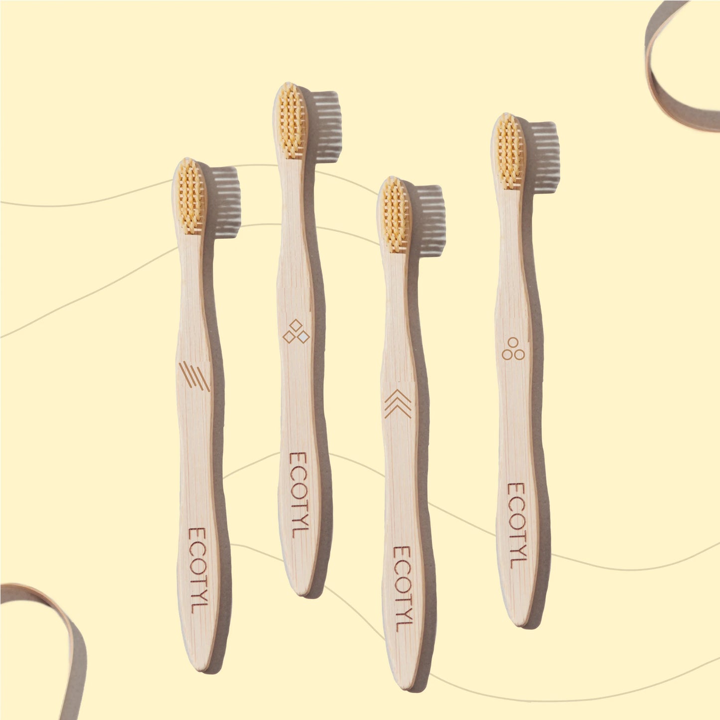 Ecotyl Bamboo Tooth Brush | Ultra Soft Bristles | Thorough Cleaning - Set of 4 - Orgoshops