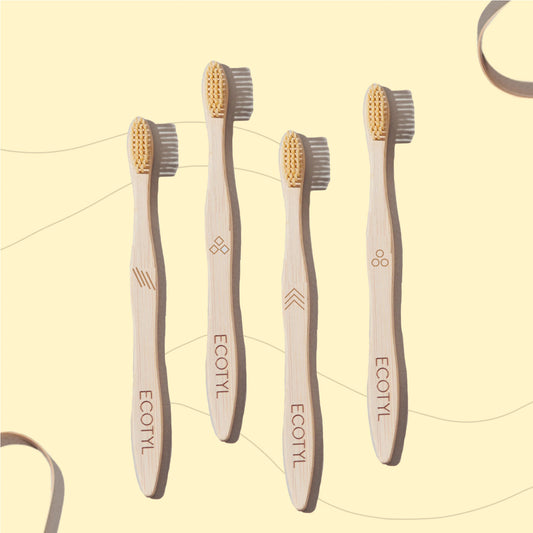 Ecotyl Bamboo Tooth Brush | Ultra Soft Bristles | Thorough Cleaning - Set of 4 - Orgoshops