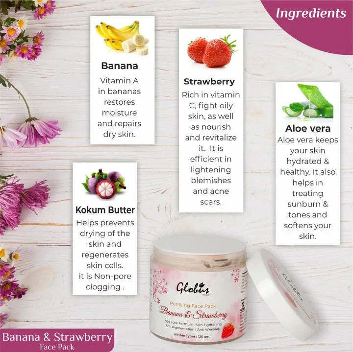 Purifying Banana & Strawberry Anti Aging Face Pack 125gms - Orgoshops