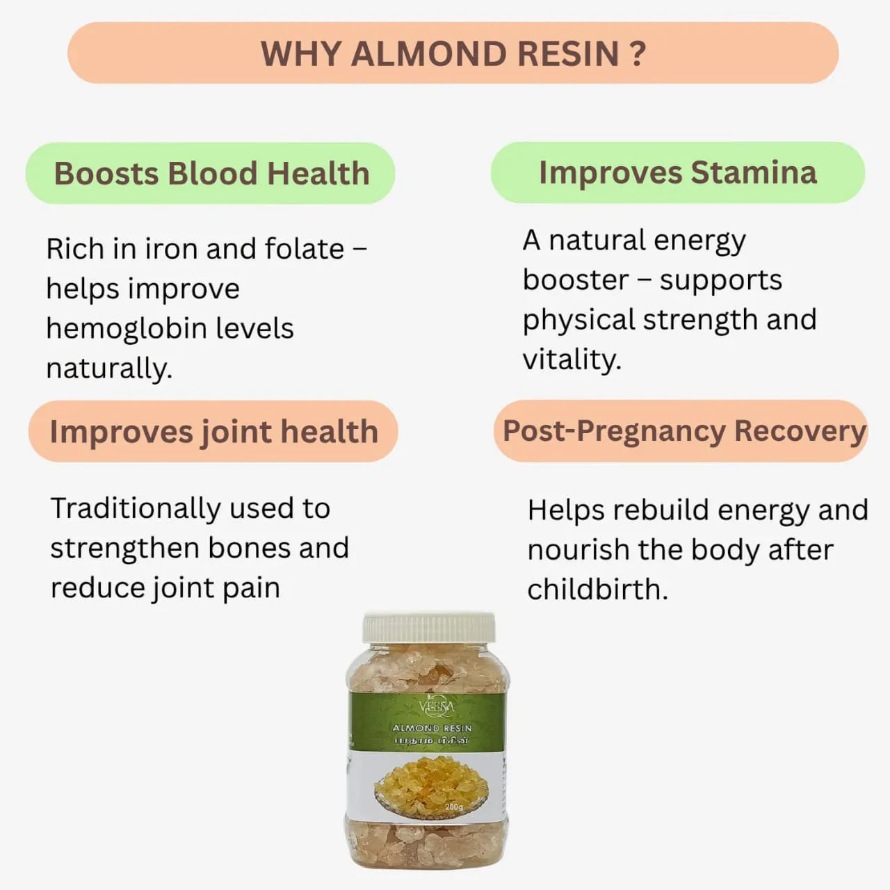 Veena Almond Resin - 200 g - Orgoshops