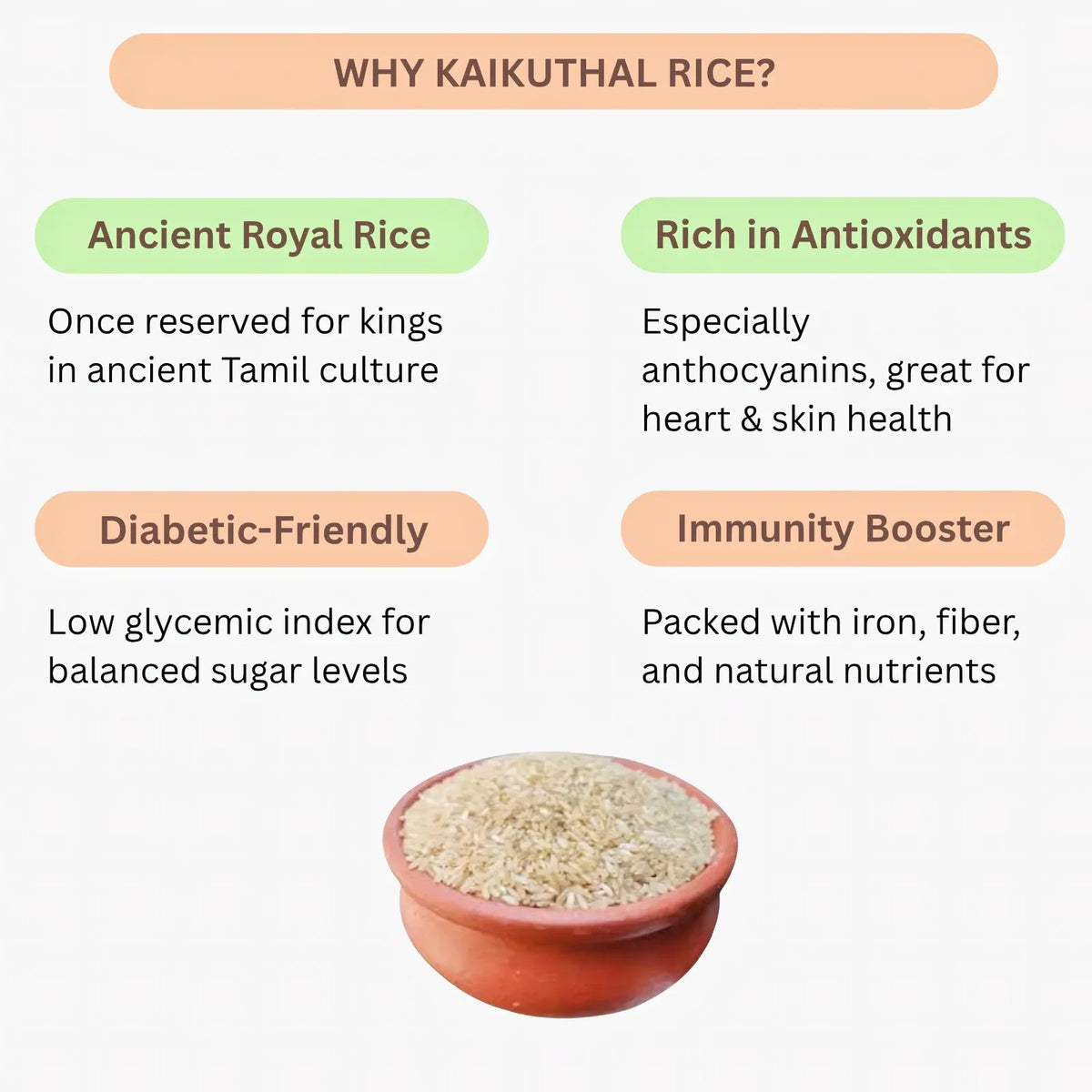 Kaikuthal Rice | Traditional Hand-Pounded Rice | Naturally Processed Rice | Nutritious & Wholesome Rice