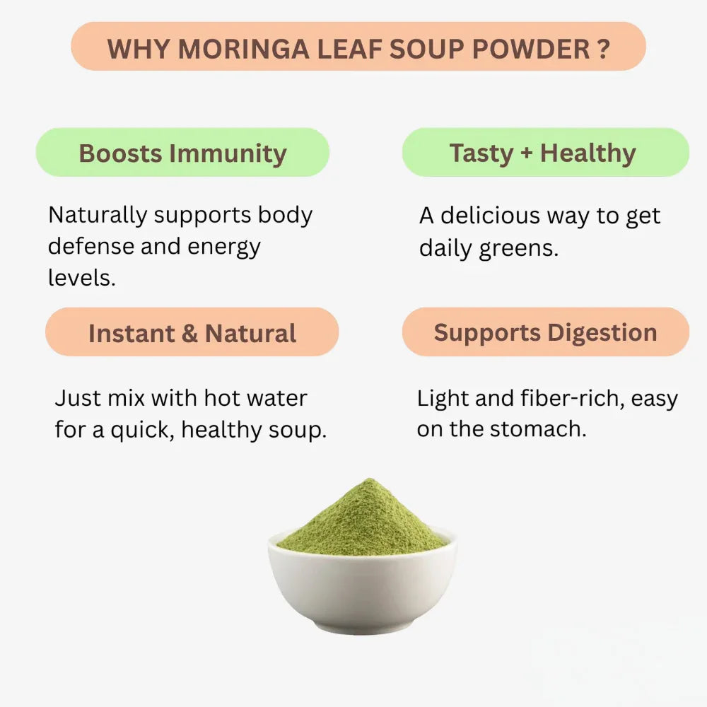 Aaraa Natural Moringa Leaf Soup / Moringa Oleifera / Moringa Instant Mix - 100 g - Orgoshops
