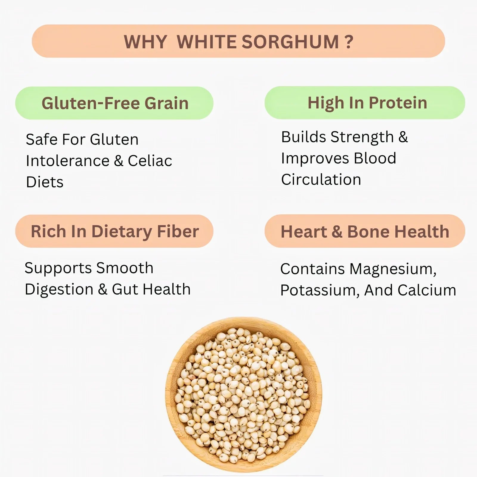 Organic White Sorghum (Vellai Solam) | Buy Online in India - Orgoshops