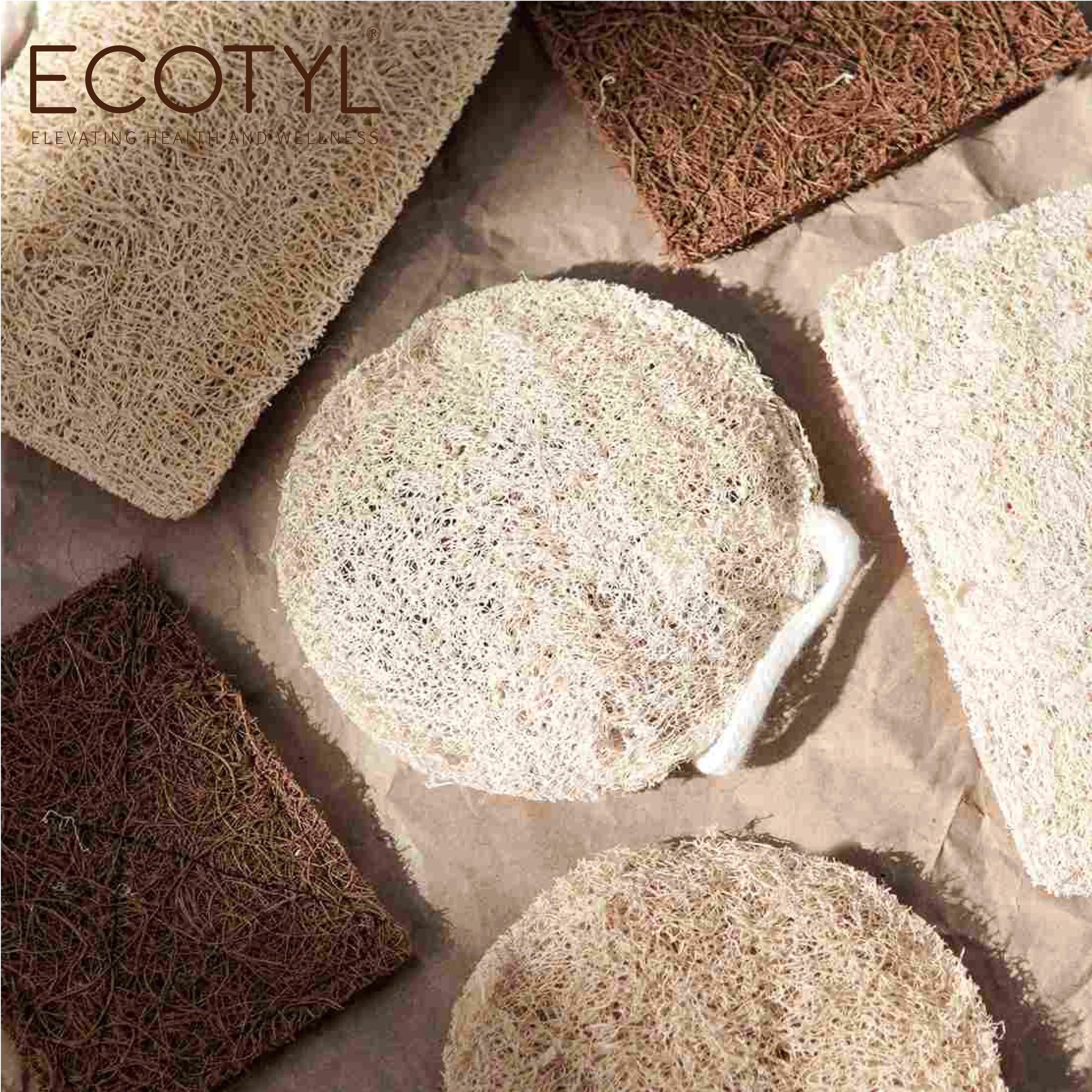 Ecotyl Body Loofah | For Gentle Exfoliation | Natural Loofah - Set of 2 - Orgoshops