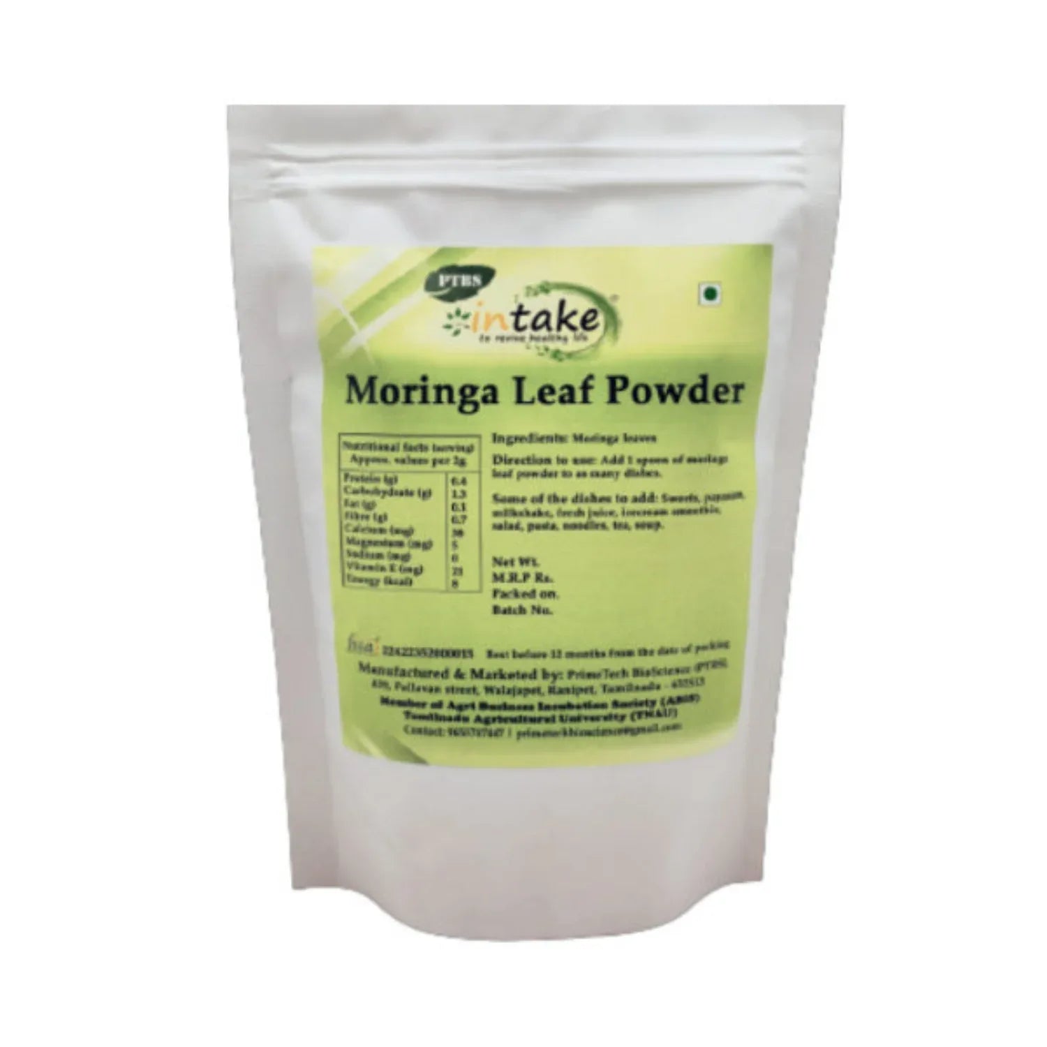 Intake Moringa Leaf Powder / Moringa Powder / Drumstick Leaf Powder - 400 g - Orgoshops