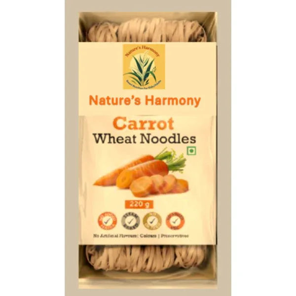 Nature's Harmony : Carrot Wheat Noodles - 220 Grams - Orgoshops