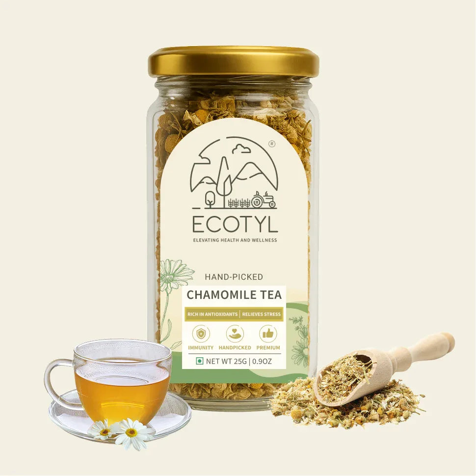 Ecotyl Chamomile Tea | Calming Herbal Tea | Supports Sleep & Relaxation - 25g - Orgoshops