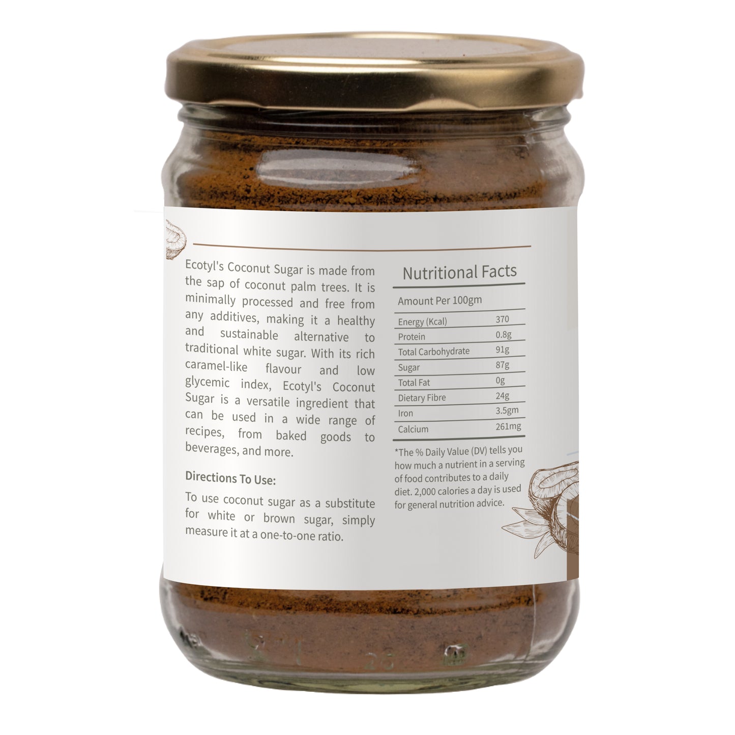 Ecotyl Coconut Sugar | Blossom Sugar | Natural Sweetener  - 300g