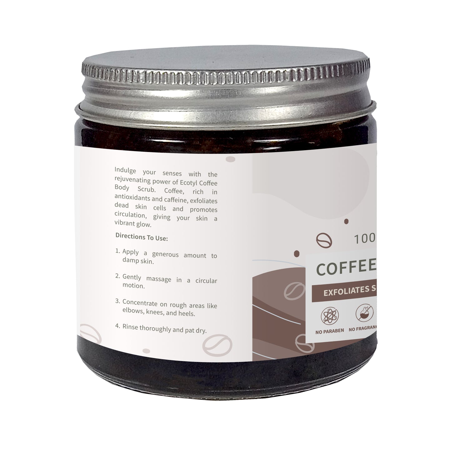 Ecotyl Natural Coffee Body Scrub | For Gentle Exfoliation | No Silicones & Mineral Oil  - 100g