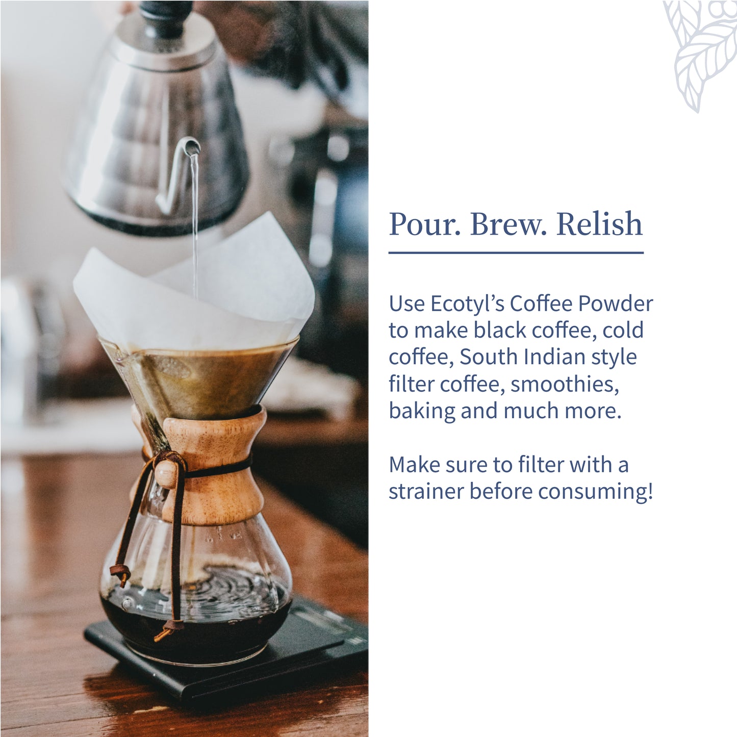 Ecotyl Coffee Powder | 100% Arabica | Strong Flavour & Rich Aroma  - 100g