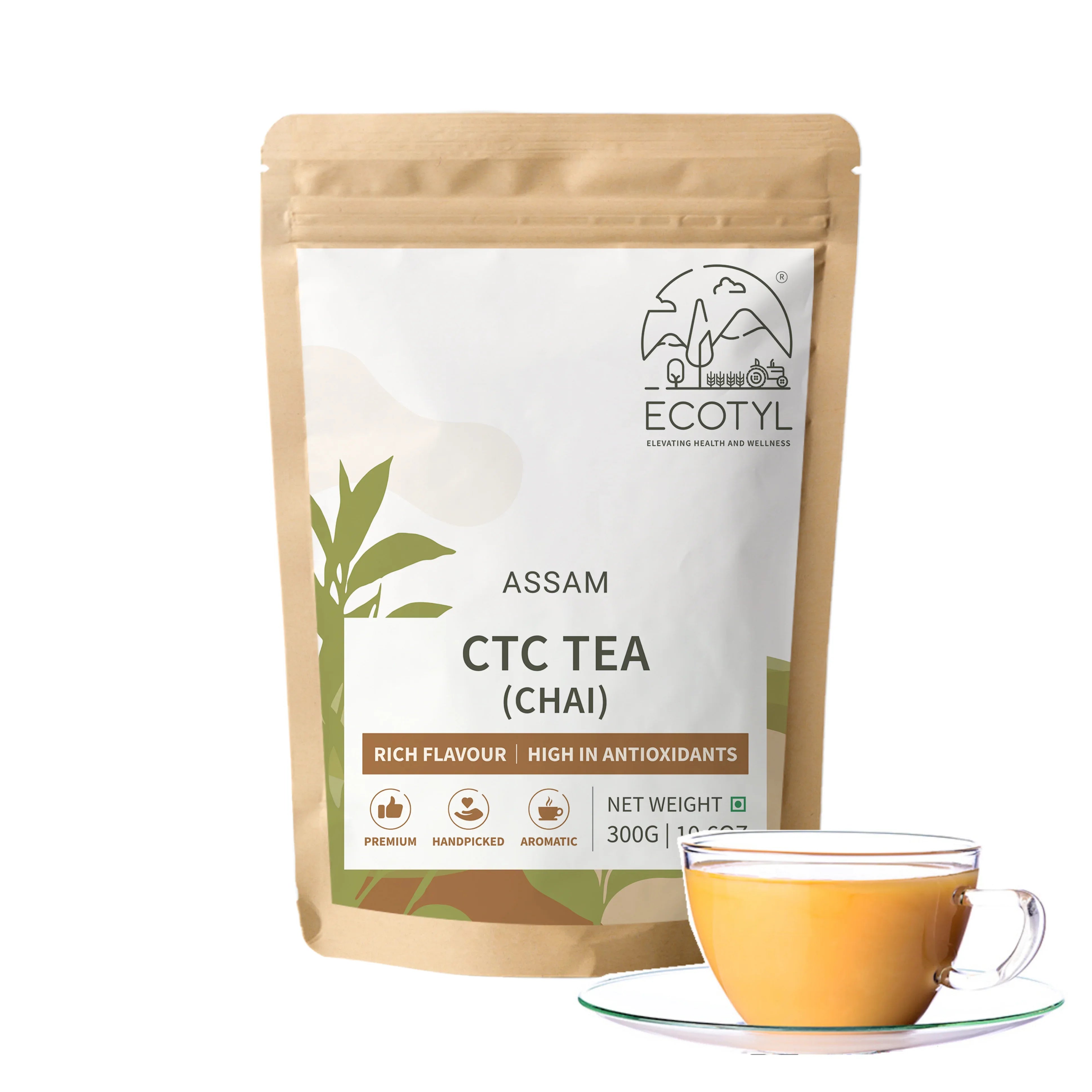Ecotyl CTC Tea (Chai Patti) From Assam | Strong Flavour | Classic - 300g - Orgoshops