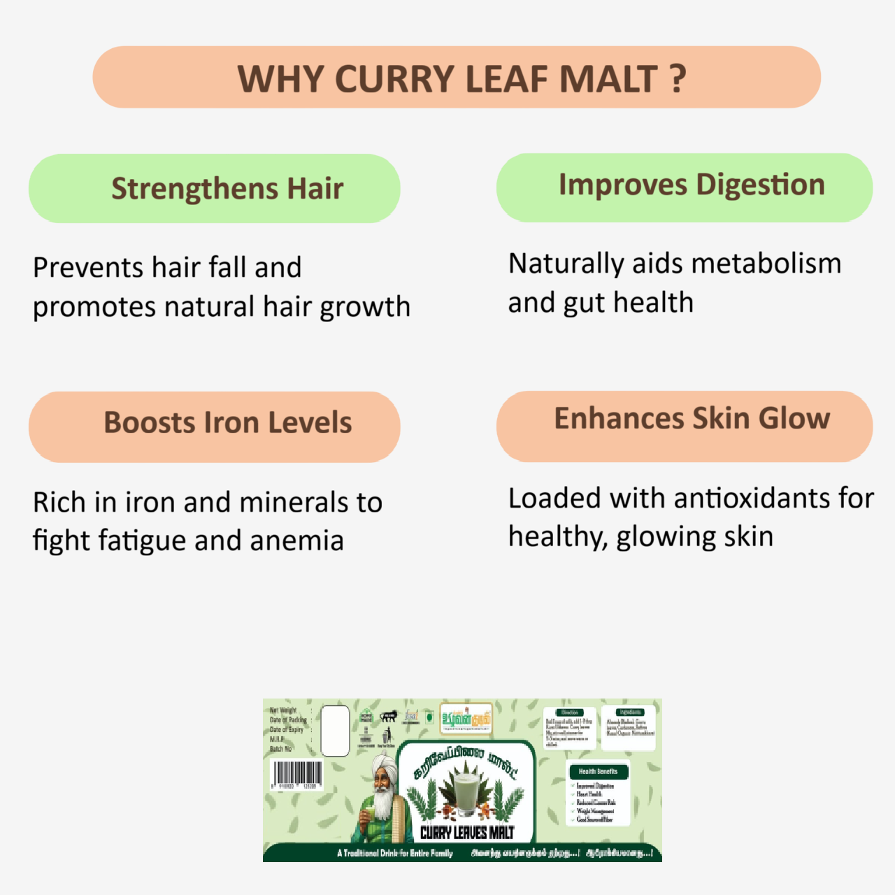 Karai Uzhavan Kudil Karuveppilai Malt - 125g