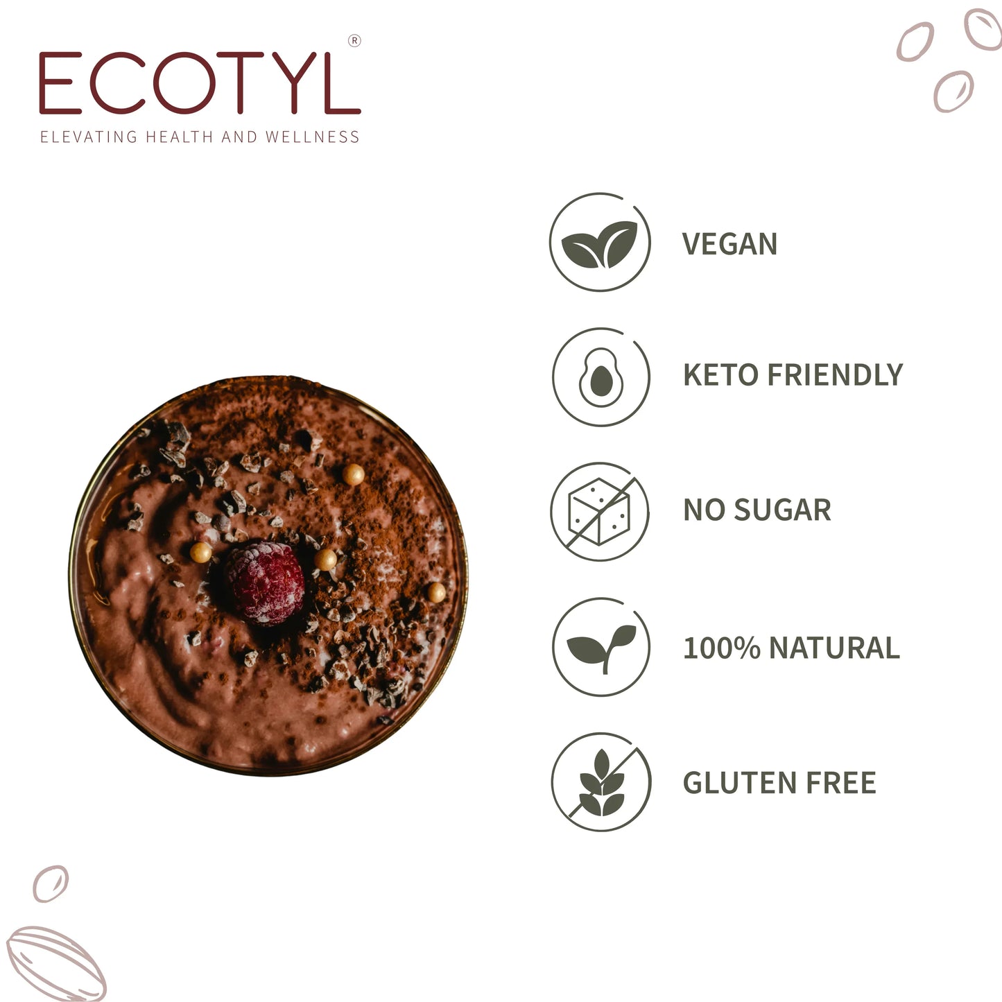 Ecotyl Cacao Nibs | Crunchy & Nutritious | High in Magnesium - 125g - Orgoshops