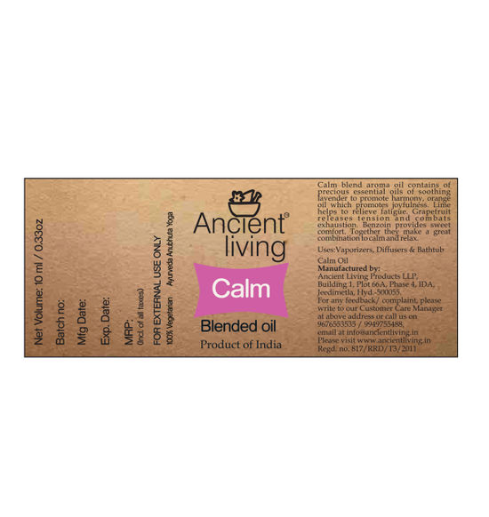 Anciant living Organic Calm Blended Oil -10 ml