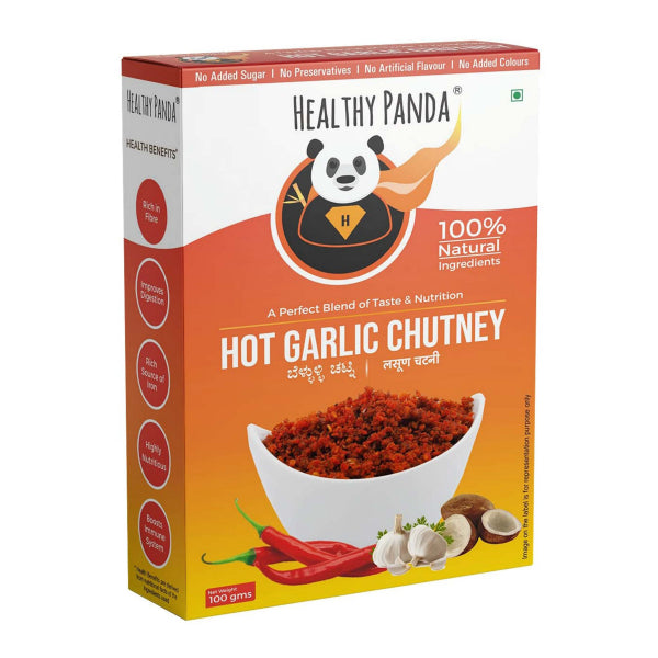 Healthy Panda Hot Garlic Chutney - 250 g (125g Pack of 2)