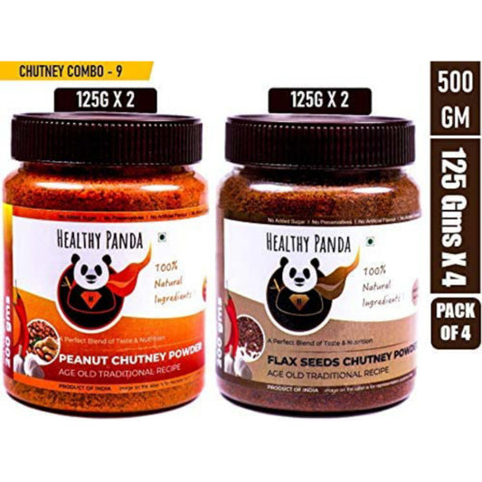 Combo Pack of Flax seed and Peanut Chutney Powder – 500 g (125g Pack of 2 each)