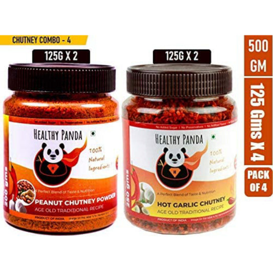 Combo Pack Of Peanut Chutney Powder and Hot Garlic Chutney – 250 g (125g Pack of 2)