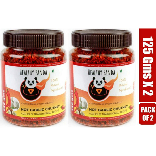 Healthy Panda Hot Garlic Chutney - 250 g (125g Pack of 2)