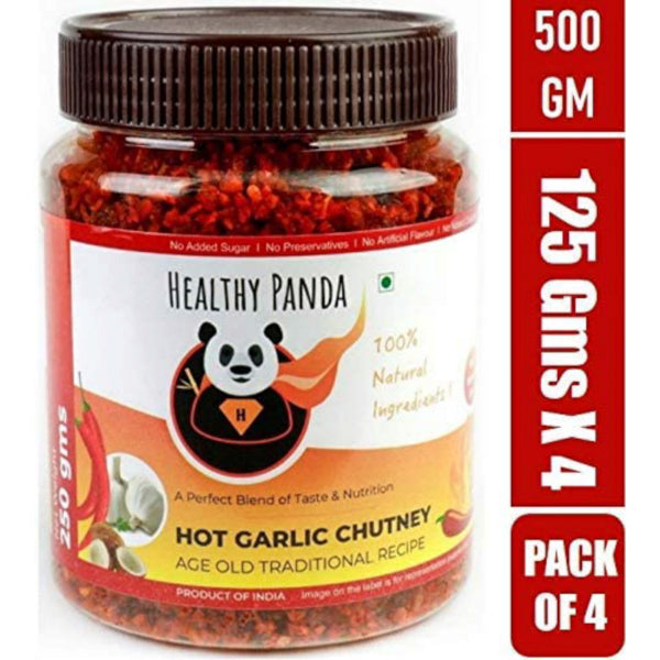 Healthy Panda Hot Garlic Chutney - 250 g (125g Pack of 2)