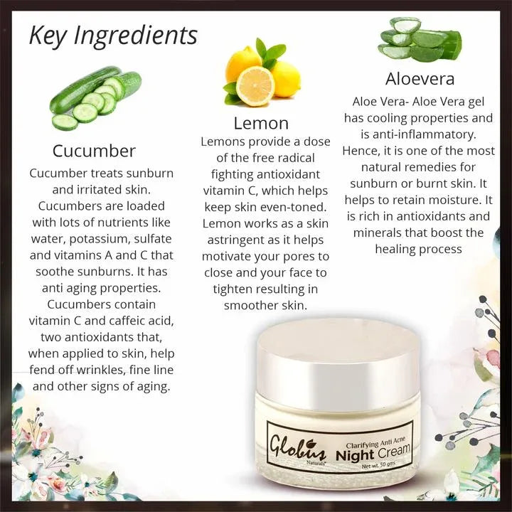 Clarifying Anti Acne Night Cream 50gms - Orgoshops