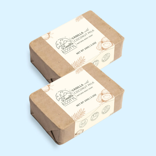 Ecotyl Coconut Milk Soap with Vanilla | 100% Natural | Nourishing & Hydrating  - Set of 2