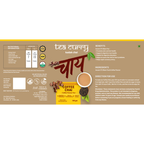 Teacurry Coffee Chai – Coffee Chai For Energy, Immunity and Heart Health-100g