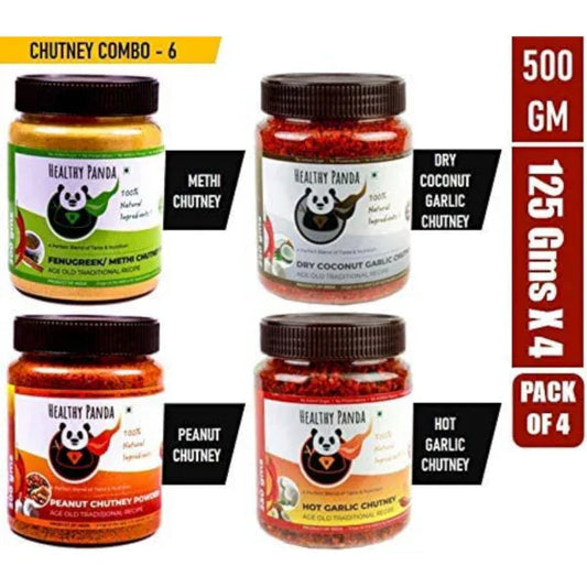 Combo Pack of Fenugreek ,Dry Coconut Garlic,Peanut And Hot Garlic Chutney – 500 g