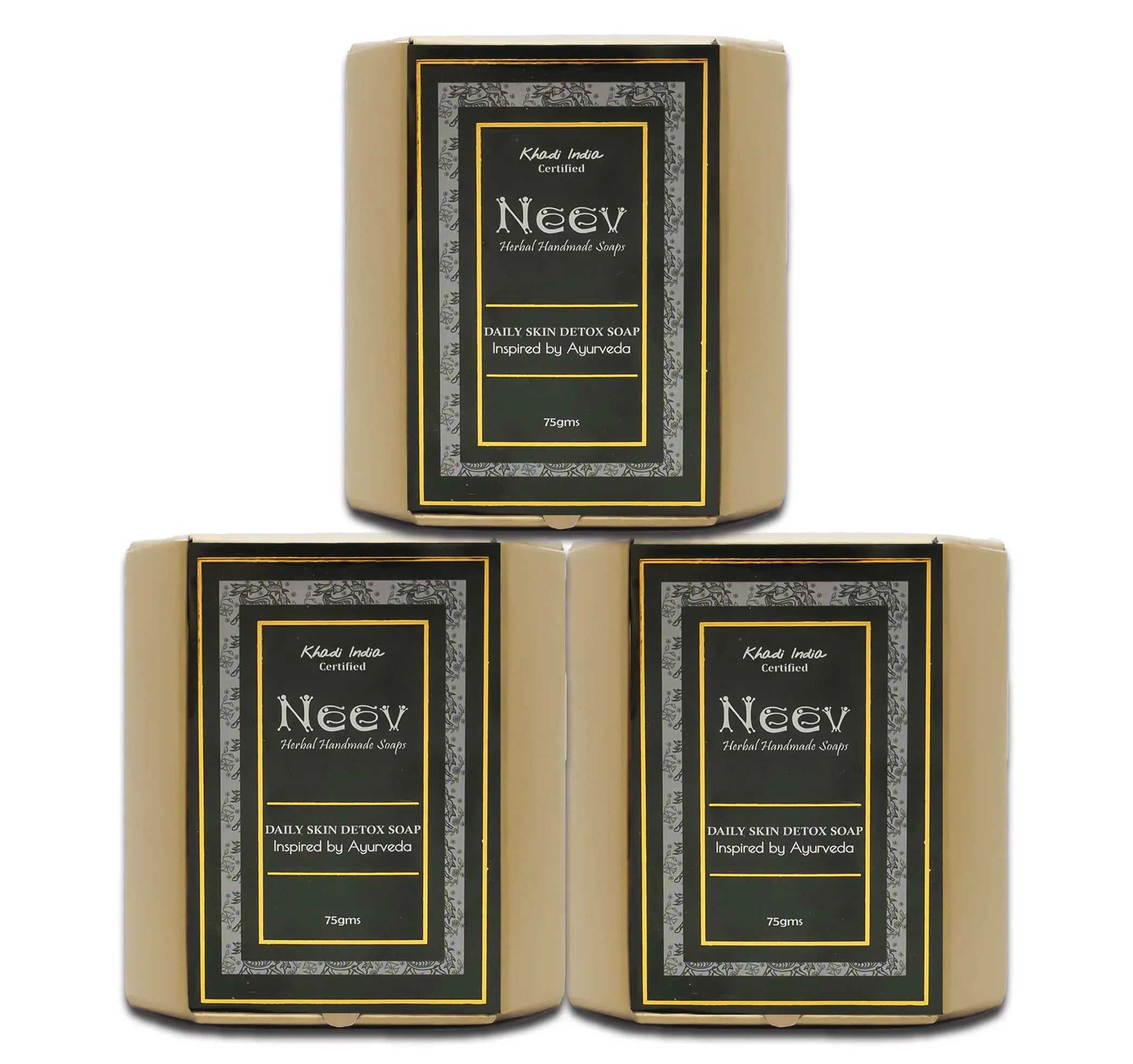 Daily Skin Detox Soap Inspired by Ayurveda - 75g ( Set Of 3 ) - Orgoshops