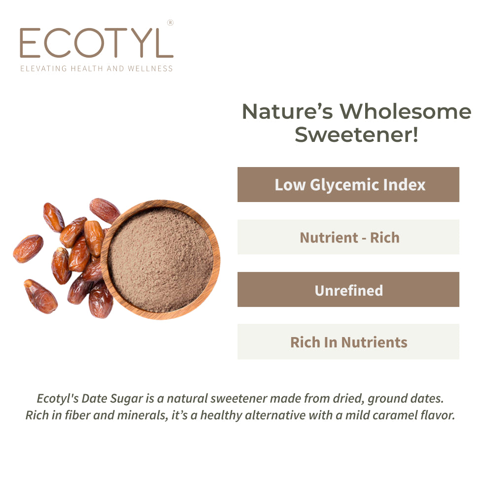 Ecotyl Dates Sugar | Natural Sweetener | Rich in Minerals  - 300g