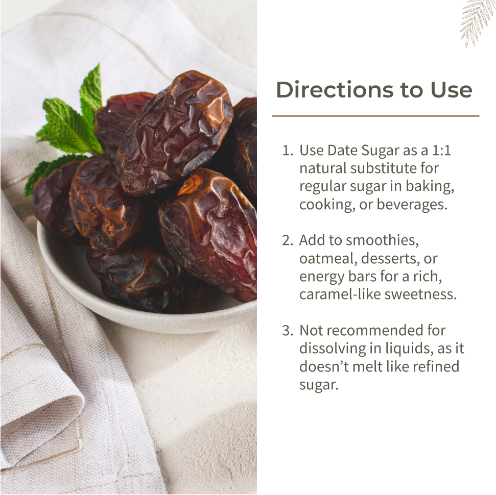 Ecotyl Dates Sugar | Natural Sweetener | Rich in Minerals  - 300g