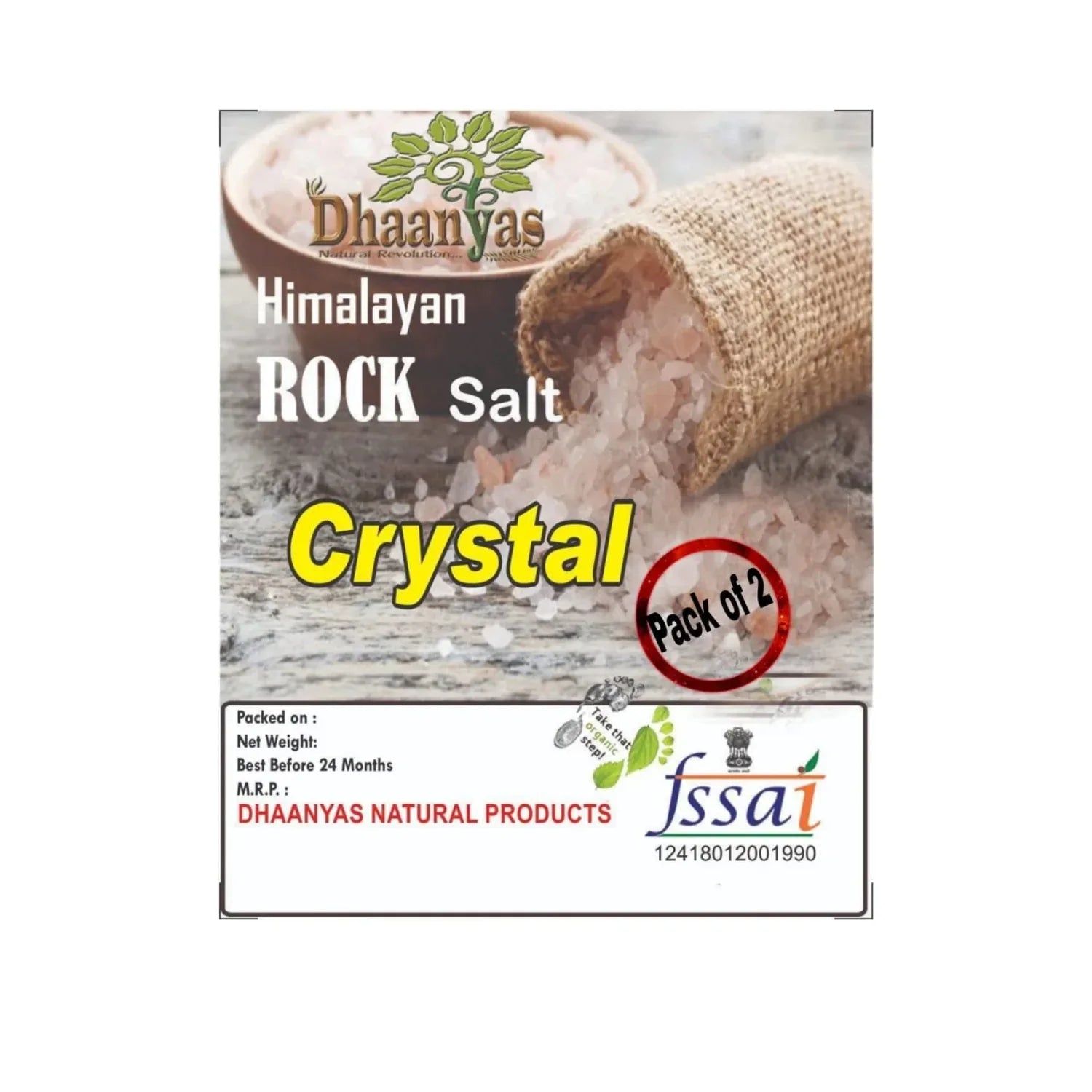 Dhaanyas Rock Salt Powder - 500 Gms (Pack of 2) - Orgoshops