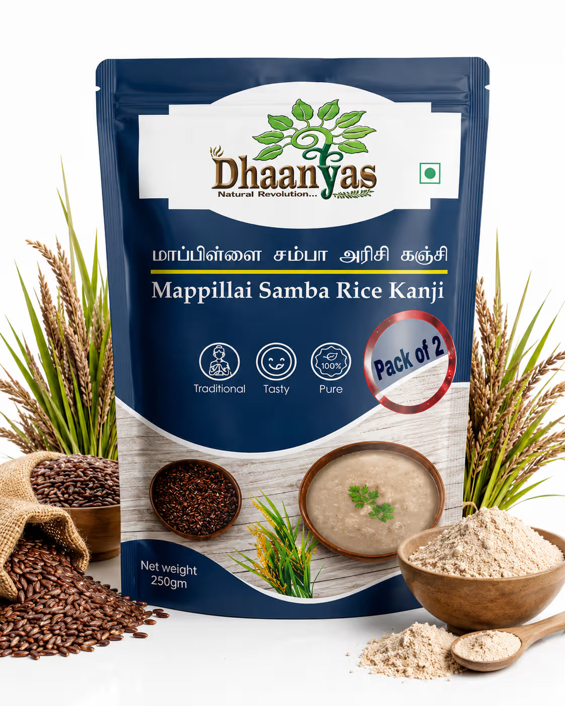 Dhaanyas Maapillai Samba Kanji Mix - 250 Gms (Pack of 2)
