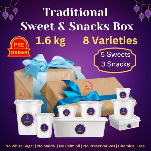 Diwali sweets online - Traditional Sweets & Snacks Box, Free Gift + 30% Discount | Pre Booking Valid