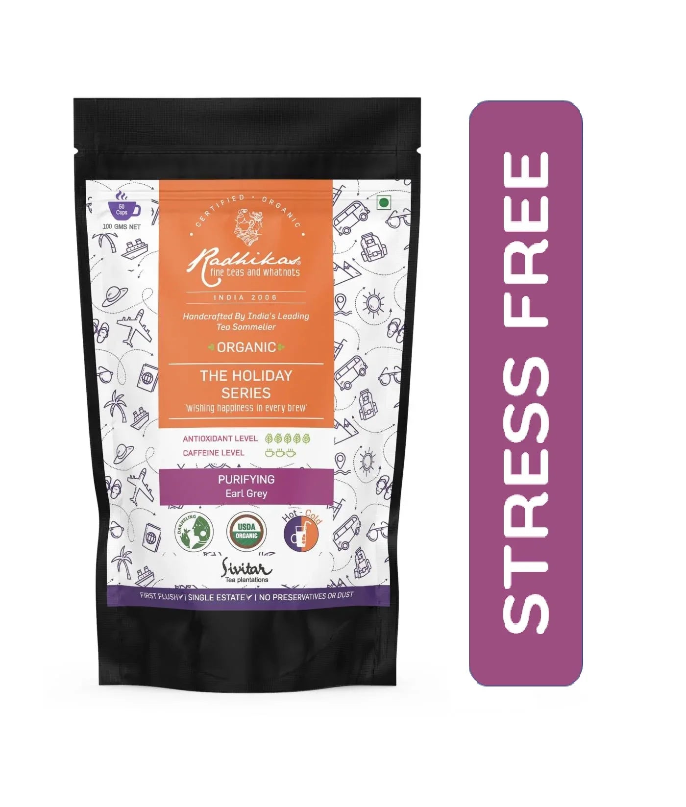 Purifying Earl Grey Tea | Certified Organic | Cold & Hot Brew | (100 gm) Makes 50 Cups - Orgoshops