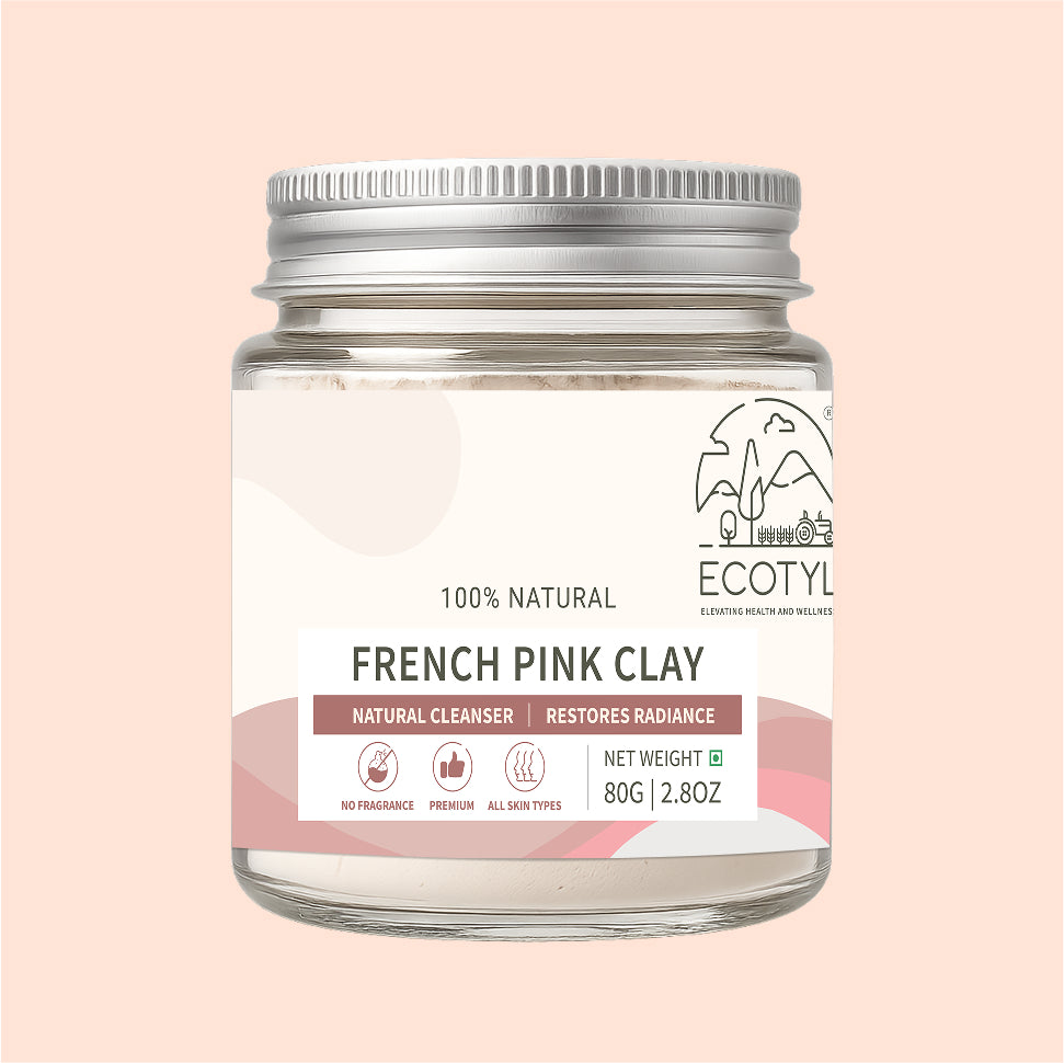 Ecotyl French Pink Clay | Gentle Detox Clay | Skin Brightening  - 80g