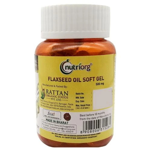 Nutriorg Flaxseed oil soft gel - 60 capsule