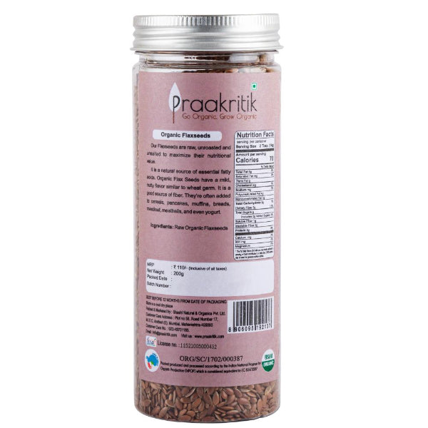 Praakritik Organic Raw Flaxseeds-400g