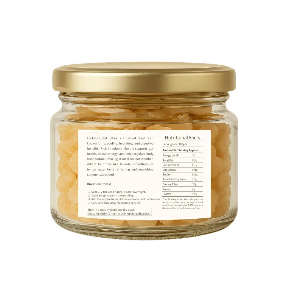 Ecotyl Gond Katira | Natural Cooling Gum | Supports Digestion - 200g - Orgoshops