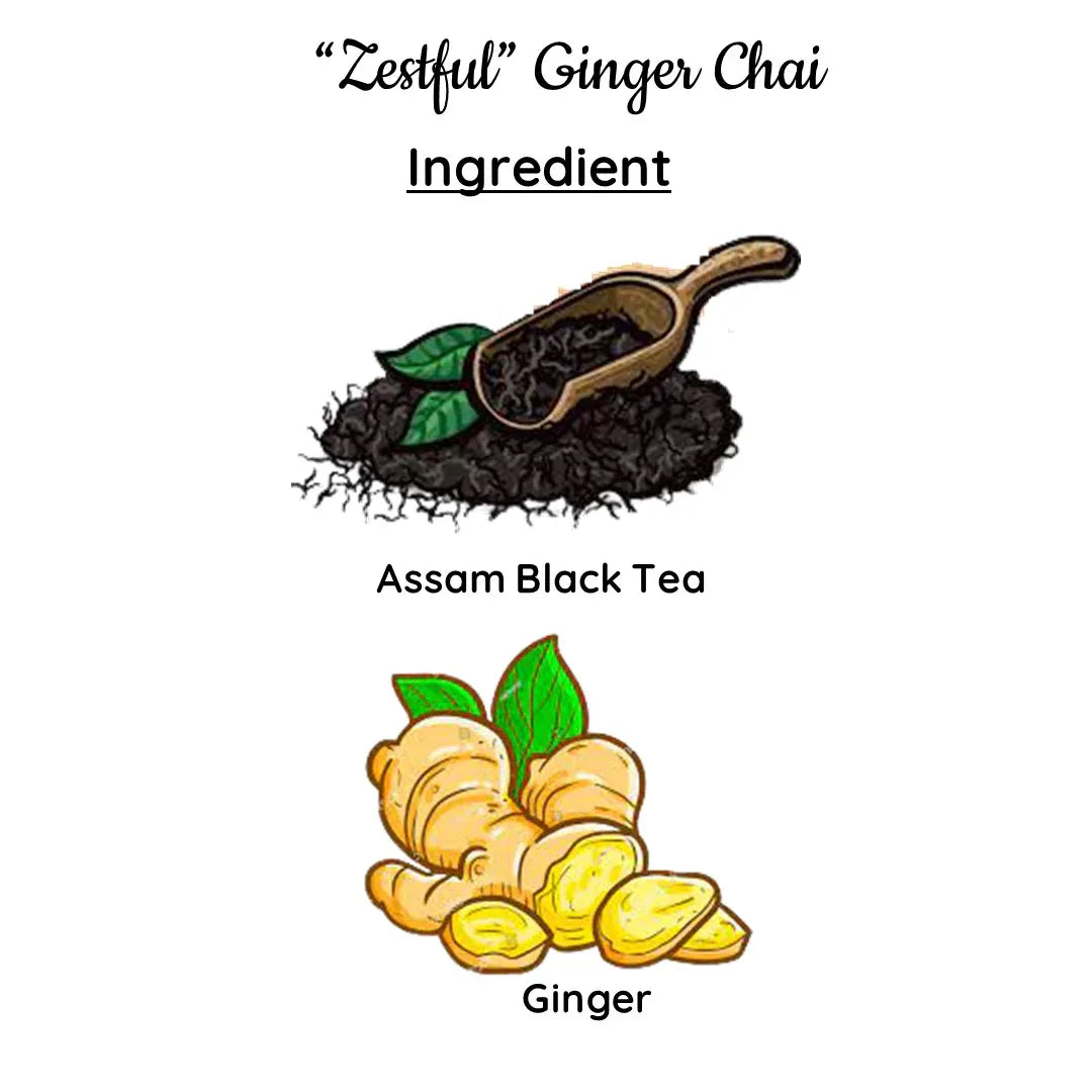 Zestful Ginger Chai | Assam CTC Chai | Cold & Hot Brew | (100 gm) Makes 40 Cups - Orgoshops
