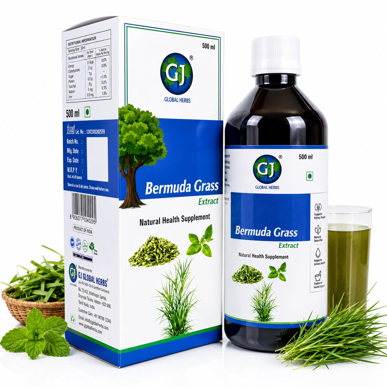Gj Global Bermuda Grass Extract Juice - 500 ml