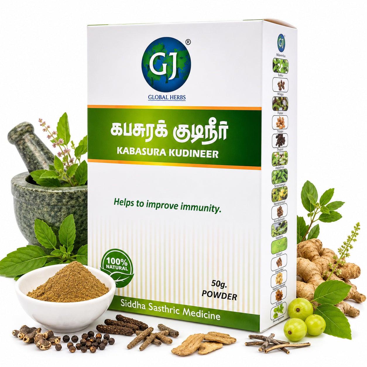 Gj Global Kabasura Kudineer Powder - 50 g (Pack of 2)