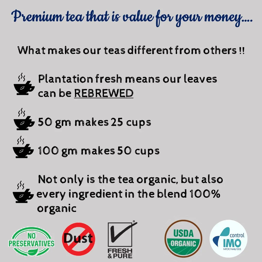 Anti-Ageing Green Leaf | Cold & Hot Brew | (50 gm) Makes 25 Cups - Orgoshops