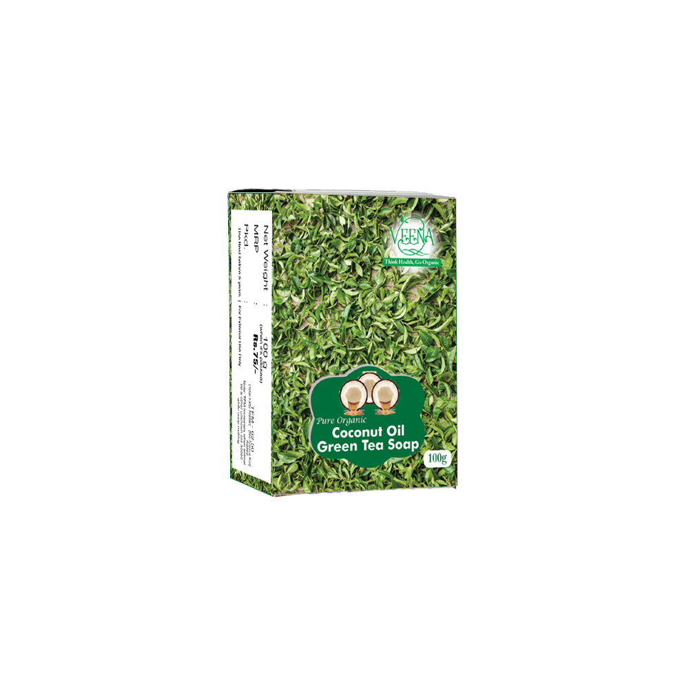 Veena Products Green Tea Soap - 100g ( Pack of 3 )