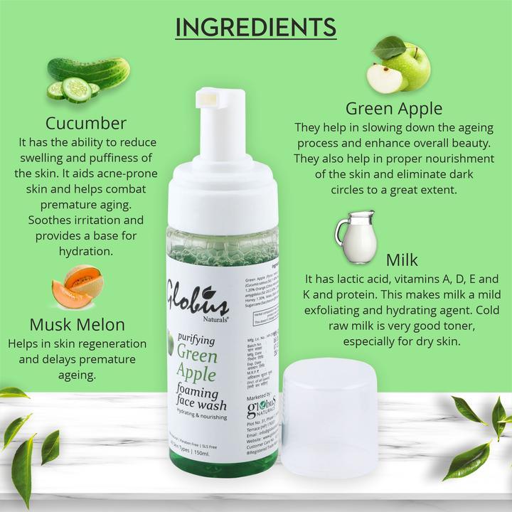 Purifying Green Apple Foaming Face wash 150ml - Orgoshops
