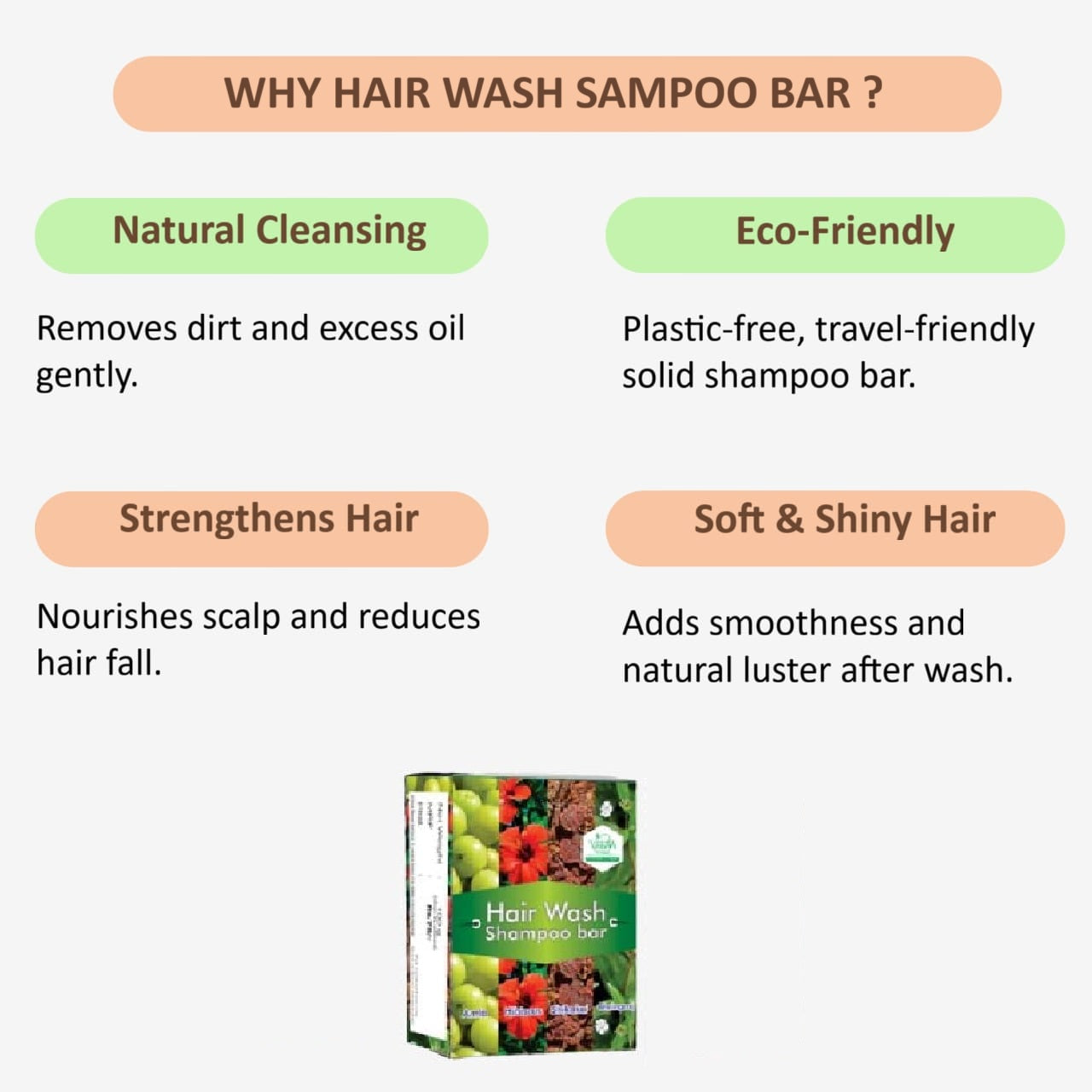 Veena Hair Wash Shampoo Bar - 100g ( Pack of 3)