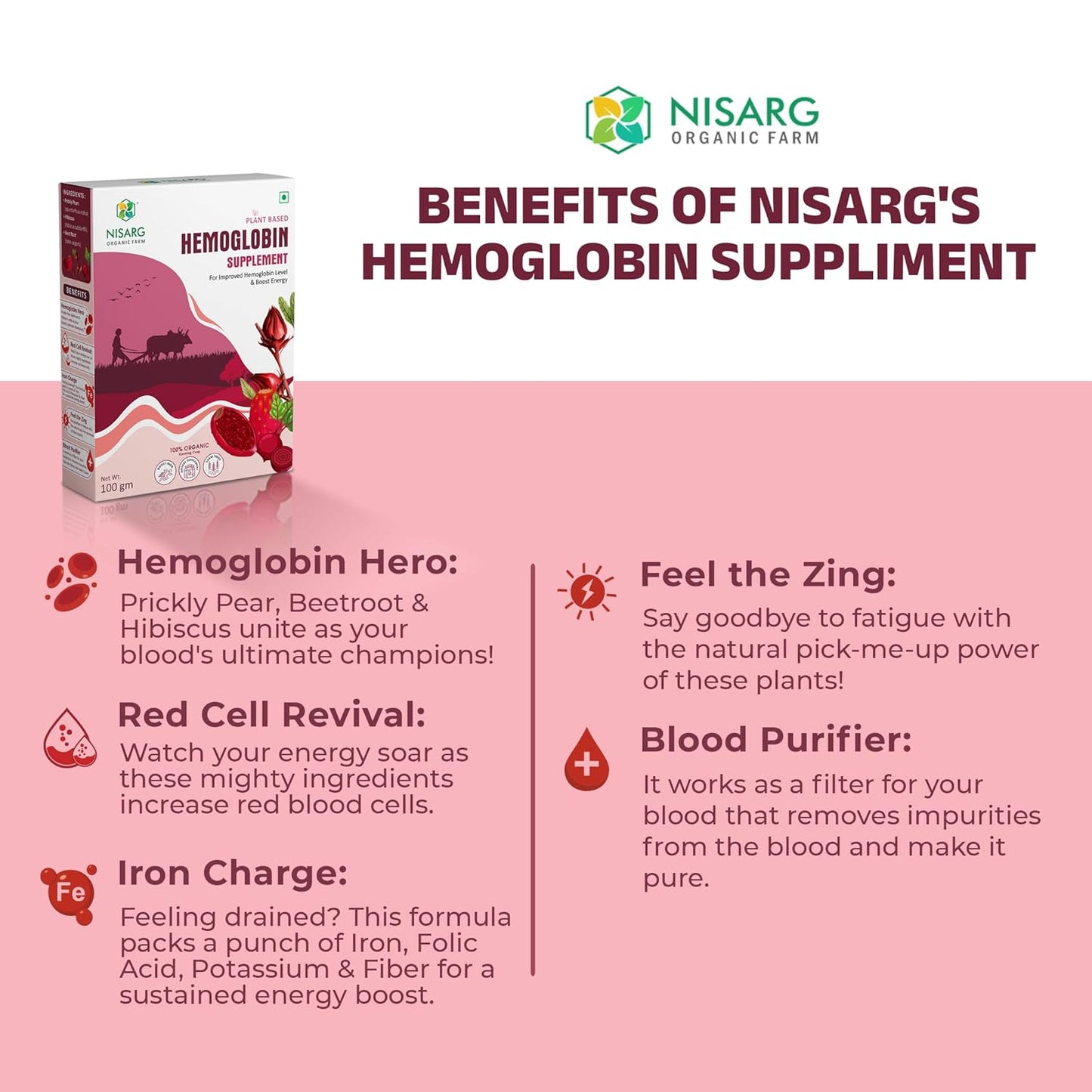 Nisarg Organic Farm Hemoglobin Supplements Powder