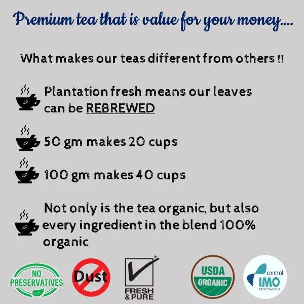Healing Chai's of India Certified Organic | Assam CTC Chai | Cold & Hot Brew | 5 flavour Pack | Makes 10 Cups - Orgoshops