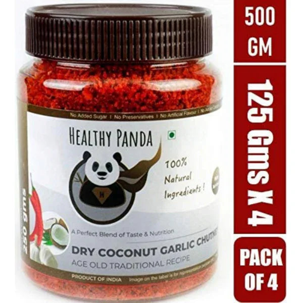Healthy Panda Dry Coconut Garlic Chutney - 250 g (125g Pack of 2) - Orgoshops