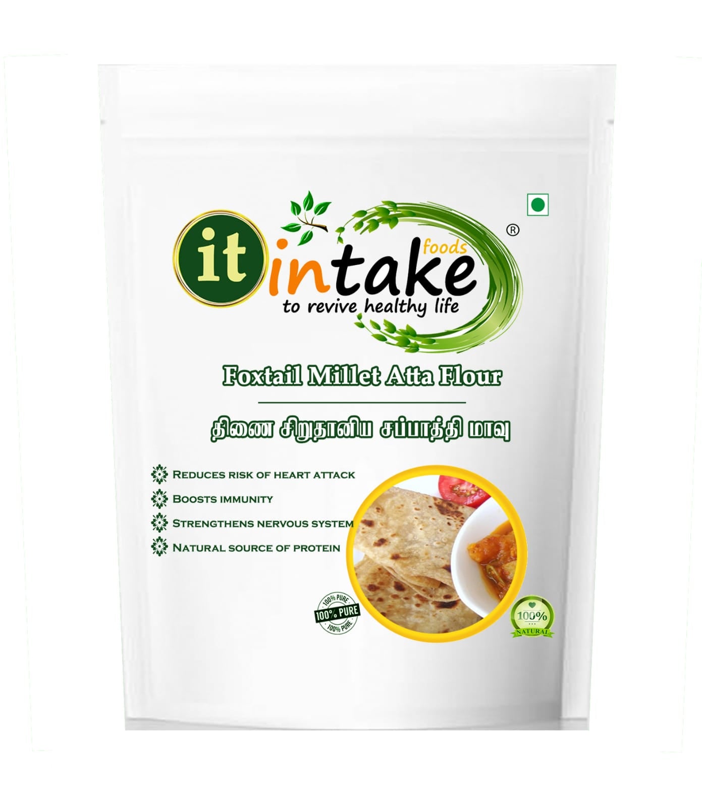 Intake Foxtail Millet Atta Flour-Immune Booster / Weight Loss-(Kangni,Thinai,Kora,Navane)-1kg