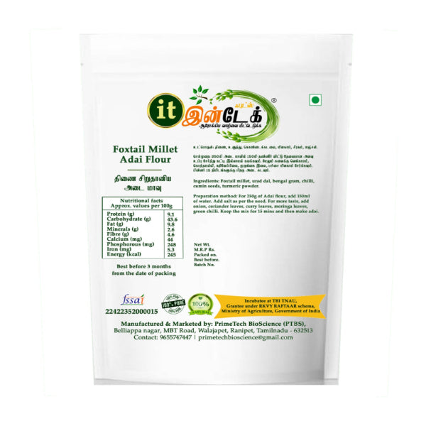 Intake Foxtail Millet Adai Flour/ Dosa Mix (Kangni,Thinai,Kora,Navane)-500gm